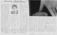Entrevista a Marta Blanco  [artículo] Wellington Rojas Valdebenito.