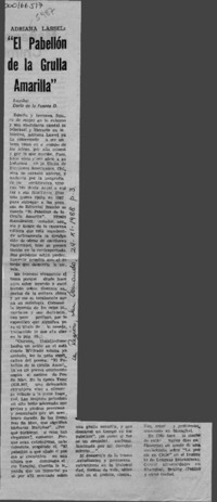 "El pabellón de la grulla amarilla"  [artículo] Darío de la Fuente D.