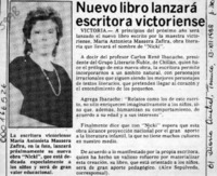 Nuevo libro lanzará escritora victoriense  [artículo].