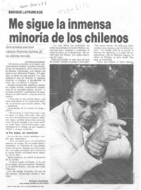 Me sigue la inmensa minoría de los chilenos