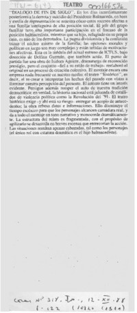 "Diálogo de fin de siglo"  [artículo] Pedro Labra.