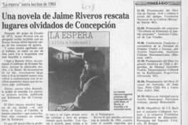 Una Novela de Jaime Riveros rescata lugares olvidados de Concepción  [artículo].