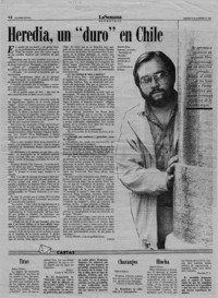 Heredia, un "duro" en Chile  [artículo] J. G. H.