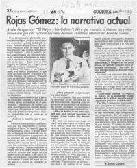 Rojas Gómez, la narrativa actual  [artículo] Rodolfo Gambetti.