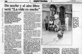 De noche y al aire libre será "La vida es sueño"