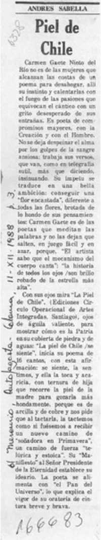 Piel de Chile  [artículo] Andrés Sabella.