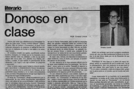 Donoso en clase  [artículo] Ernesto Livacic.