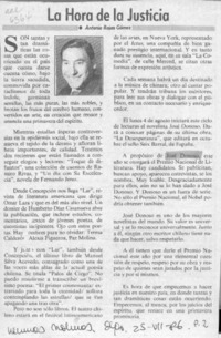 La hora de la justicia  [artículo] Antonio Rojas Gómez.