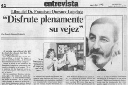 Libro de Dr. Francisco Quesney Langlois, "Disfrute plenamente su vejez"