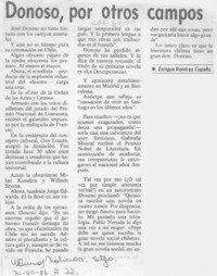 Donoso, por otros campos  [artículo] Enrique Ramírez Capello.