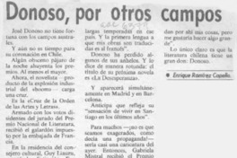 Donoso, por otros campos  [artículo] Enrique Ramírez Capello.
