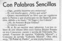 Con palabras sencillas  [artículo] Juan Gana.