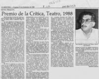 Premio de la crítica, teatro, 1988  [artículo].