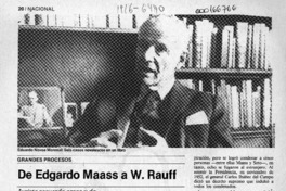 De Edgardo Maass a W. Rauff  [artículo] Jaime Valdés.