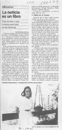 La noticia es un libro  [artículo] Fernando Barraza.