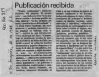 Publicación recibida  [artículo].