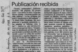 Publicación recibida  [artículo].