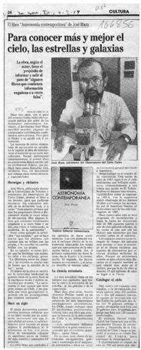 Para conocer más y mejor el cielo, las estrellas y galaxias  [artículo] Maura Brescia.