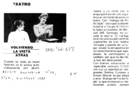 Volviendo la vista atrás  [artículo].