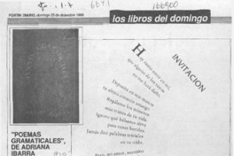 "Poemas gramaticales", de Adriana Ibarra  [artículo] Mario Ferrero.