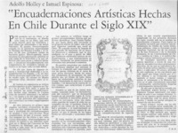"Encuadernaciones artísticas hechas en Chile durante el siglo XIX"