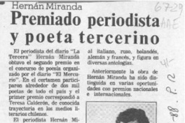 Premiado periodista tercerino  [artículo].