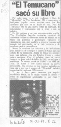"El Temucano" sacó su libro