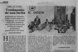 Testimonio de una lucha  [artículo].