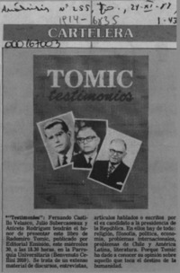 Testimonios  [artículo].