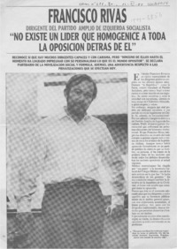 "No existe un líder que homogenice a toda la oposición detrás de él"  [artículo] Soledad Miranda.