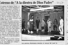 Estreno de "A la diestra de Dios Padre"  [artículo].