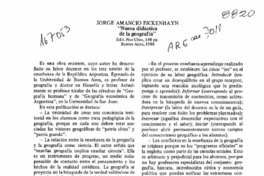 Jorge Amancio Pickenhayn, "Nueva didáctica de la geografía"  [artículo] Jorge Ortiz Avila.