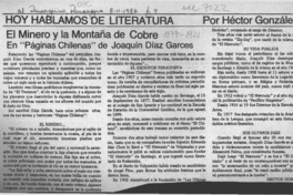 El minero y la montaña de cobre en "Páginas chilenas" de Joaquín Díaz Garcés