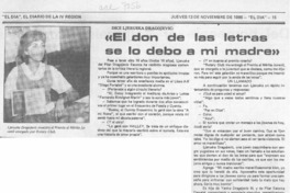 "El don de las letras se lo debo a mi madre"