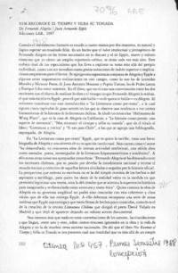 Nos reconococe el tiempo y silba su tonada  [artículo] Antonio Campaña.
