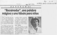 "Rocamadur", una palabra mágica y una fábula para niños  [artículo].
