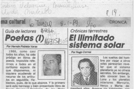 Poetas (I)  [artículo] Hernán Poblete Varas.