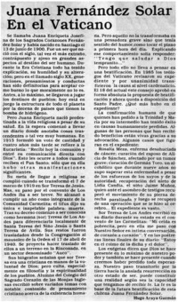 Juana Fernández Solar en el Vaticano