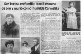 Sor Teresa en familia, nació en cuna de oro y murió como humilde carmelita