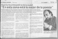 "En esta zona está lo mejor de la poesía"  [artículo].