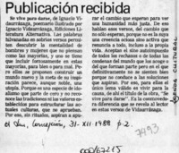 Publicación recibida  [artículo].