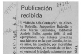 Publicación recibida  [artículo].