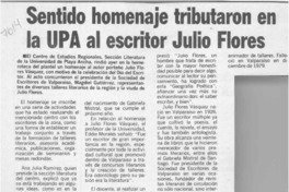 Sentido homenaje tributaron en la UPA al escritor Julio Flores  [artículo].