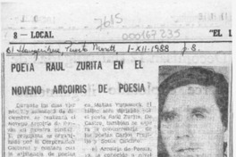 Poeta Raúl Zurita en el noveno arcoiris de poesía  [artículo].