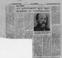 Un Aventurero que hizo realidad la colonización  [artículo].
