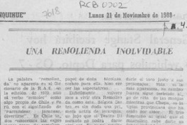 Una Remolienda inolvidable  [artículo].