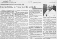 Sin historia, la vida pierde sentido  [artículo] María Elina Barrera A.