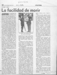 La facilidad de morir  [artículo] Filebo.