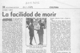 La facilidad de morir  [artículo] Filebo.