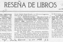 Reseña de libros  [artículo] Marino Muñoz Lagos.